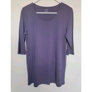 J Jill Pure Jill Womens Wrap Tunic Top 3/4 Sleeve Cotton Modal Small Petite